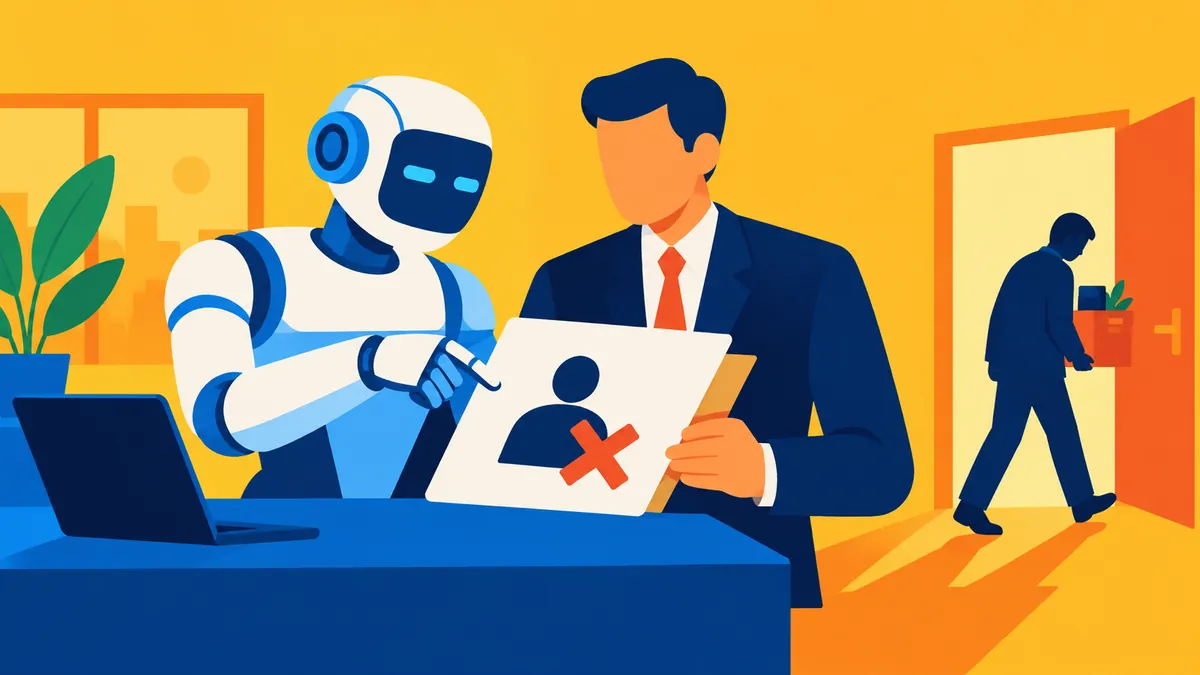 California Says AI Cannot Be the Only Boss Behind a Firing - original conceptual illustration
