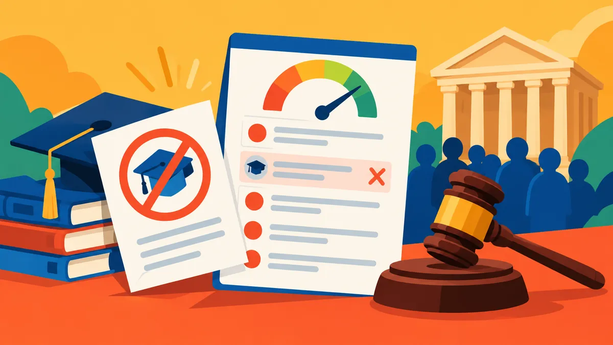 Canceled Student Loans Still on Credit Reports? Borrowers Take the Fight to Court - original conceptual illustration