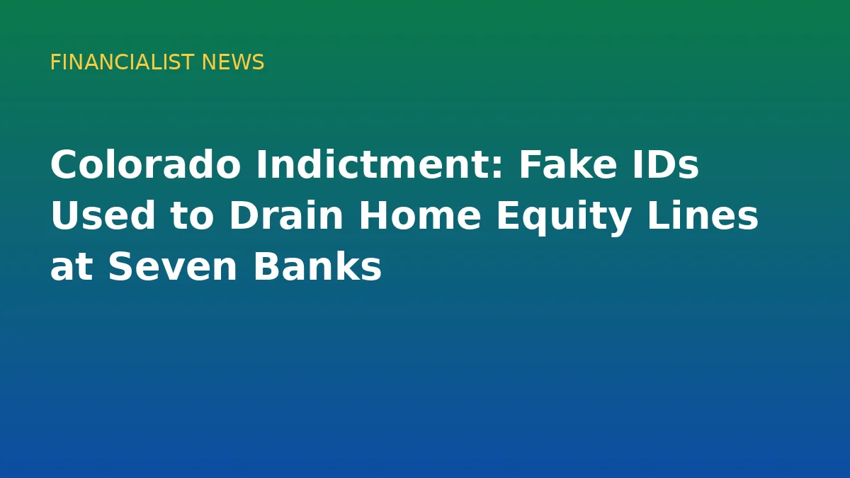 Colorado Indictment: Fake IDs Used to Drain Home Equity Lines at Seven Banks - conceptual editorial illustration