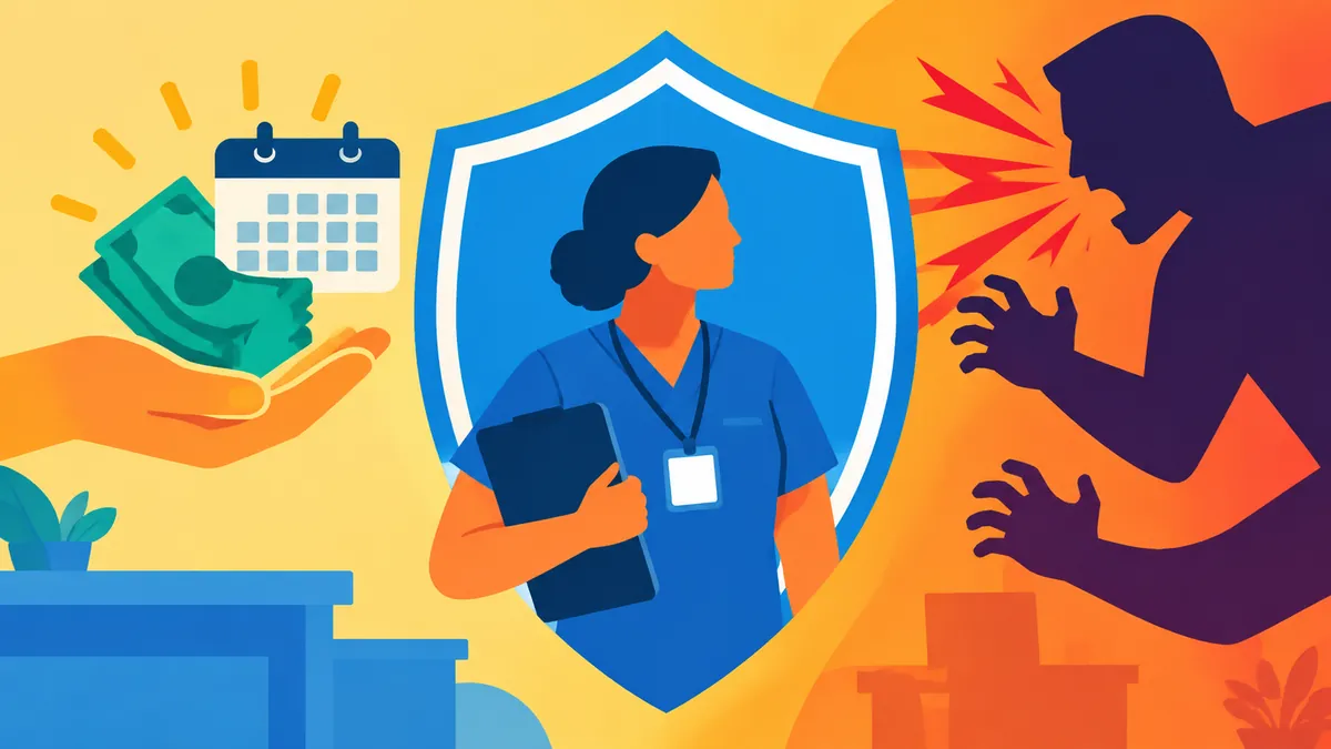 Assaulted on the Job? Connecticut Expands Full-Pay Protection - original conceptual illustration