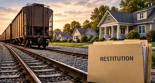 Livingston Derailment Claims Need Residency or Ownership Proof by October 19 - conceptual editorial illustration