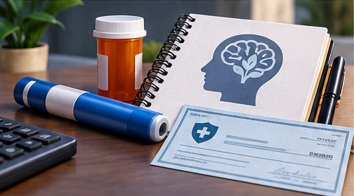 Federal Plans Add a Therapy Requirement for Anti-Obesity Drugs in 2027 - conceptual editorial illustration