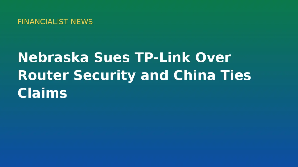 Nebraska Sues TP-Link Over Router Security and China Ties Claims - conceptual editorial illustration