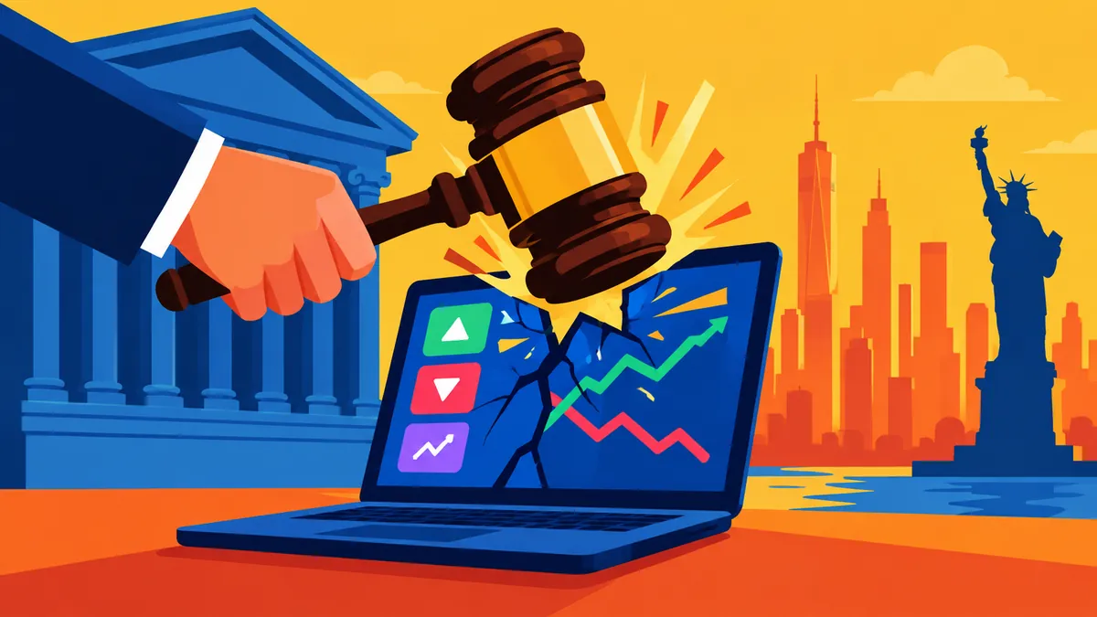 New York Wants to Shut Polymarket Down: What the Lawsuit Actually Says - original conceptual illustration