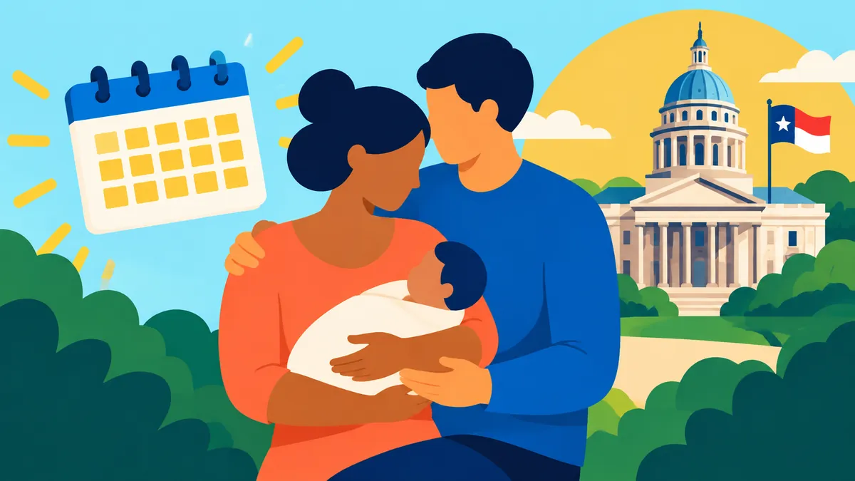 North Carolina State Workers Get a 12-Week Parental-Leave Boost - original conceptual illustration