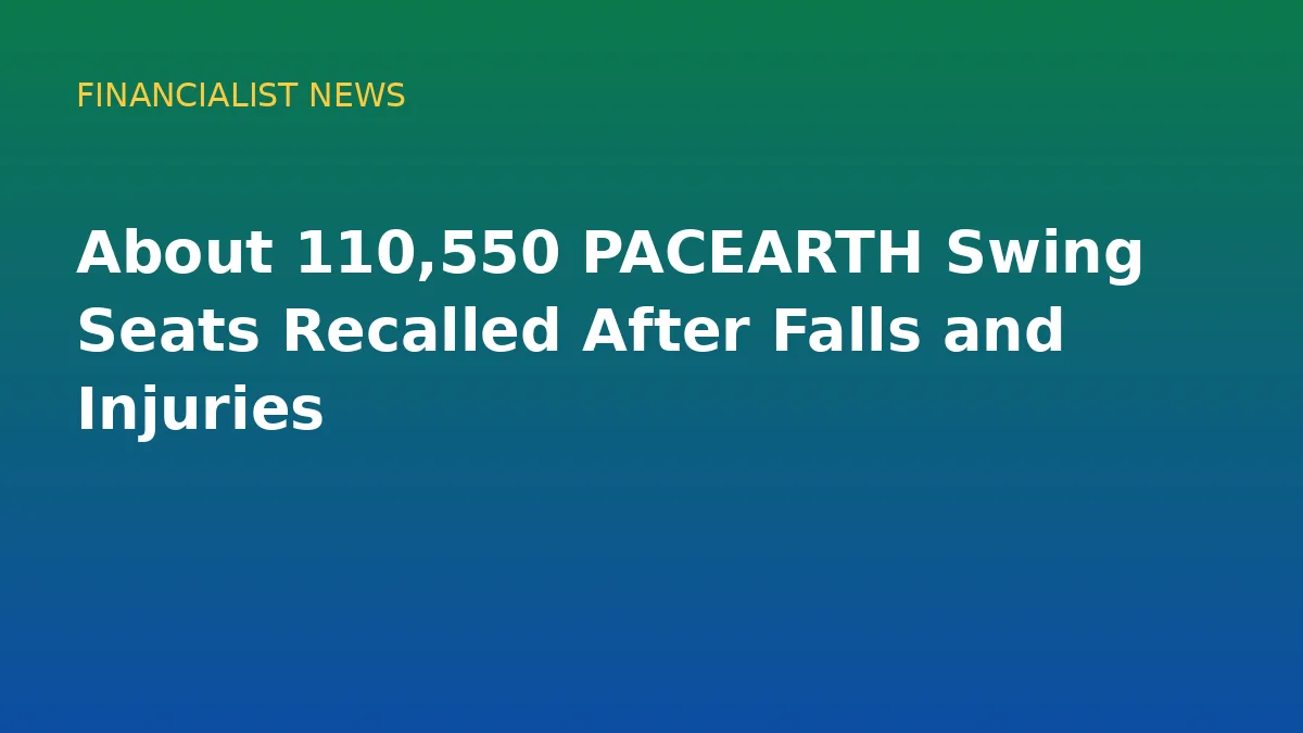 About 110,550 PACEARTH Swing Seats Recalled After Falls and Injuries - conceptual editorial illustration