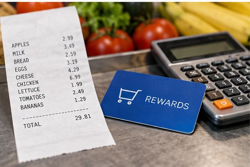 Schnucks Rewards Settlement Pairs a $7 Claim With a Future Tax-System Change - conceptual editorial illustration