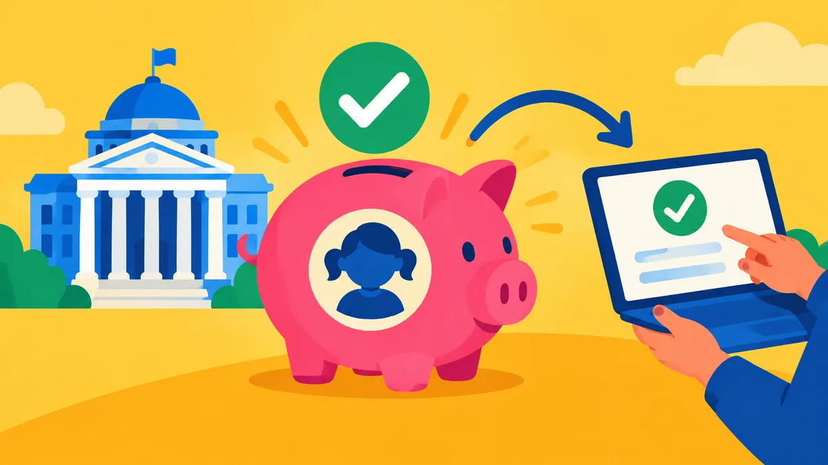 Treasury Says Child Accounts Are Enrolled. Parents Still Have to Claim Them - original conceptual illustration