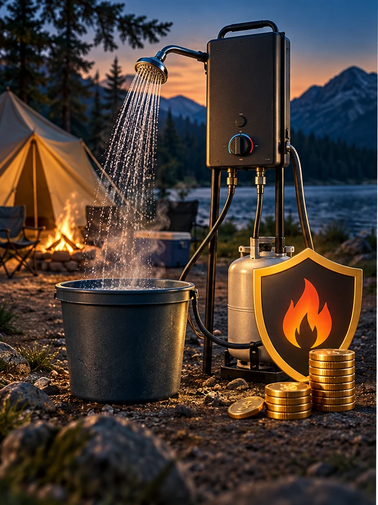 ZAREI Camping-Shower Recall Has a Return-Based Refund Route - original conceptual illustration